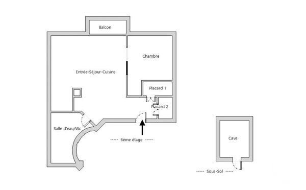 Appartement T1 à vendre  2 pièces - 33 m 2   PARIS  - 75015