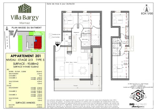 Appartement T5 à vendre  5 pièces - 93,88 m2 MARNAZ - 74