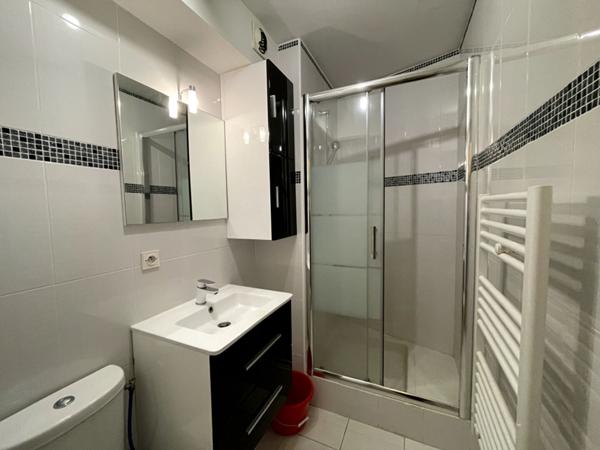 Cité des Congrès - Studio lumineux et bien agencé comprenant une pièce principale avec kitchenette ainsi qu'une salle d'eau avec WC. Loué meublé.