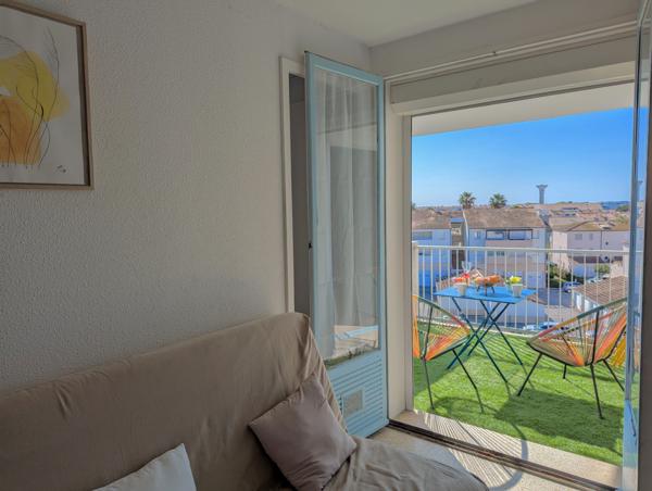 Appartement 3 pièces et bacon avec vue dégagée sur les salins du midi Le Grau-du-Roi (30240)