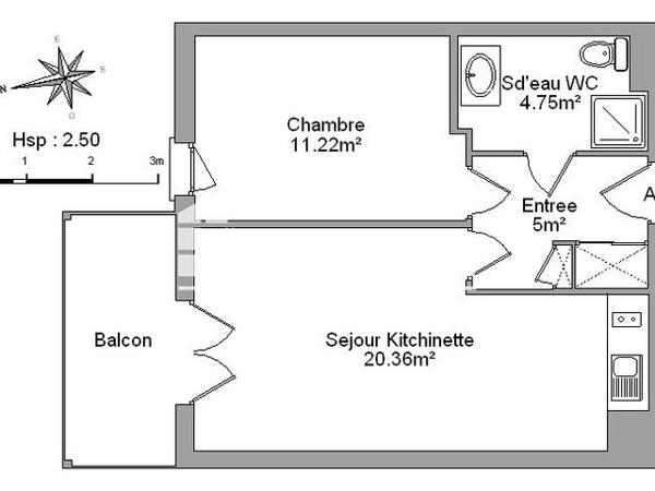 Location Appartement 2 pièces 41.37 m² - RUE PIERRE LAVAL Arles 13200