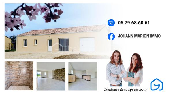 Nous vous proposons ce très jolie pavillon lumineux neuf composé de :
Grande pièce de vie ouverte sur la cuisine équipée de marque Mobalpa (sous garantie) , cellier/buanderie, WC séparé, salle d'eau avec une magnifique douche à l'italienne, 3 chambres.
Garage isolé et carrelé avec porte électrique.
Chauffage électrique, tout à l'égout.
Ecran sous toiture, garantie décennale.
Idéalement situé au calme à 5 minutes de Lezay (collège et commerces), 10 minutes de Melle, 35 minutes de Niort et Poitiers, ramassage scolaire à proximité.
Vendeurs, avis de valeur offert. Acquéreurs, bénéficiez de notre service financier.