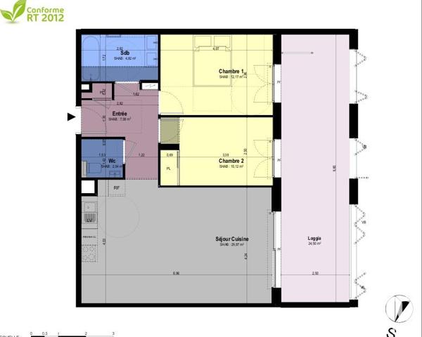 Appartement à vendre 3 pièces 64 m² Châteauneuf-Grasse