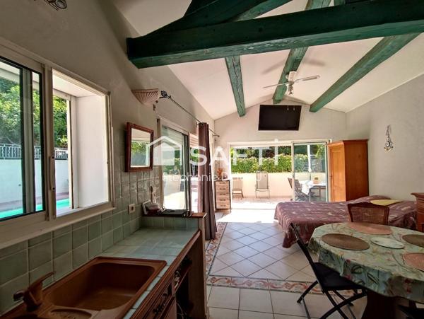 T 3 de 96 m² + studio 32 m², Piscine, Garage, cave