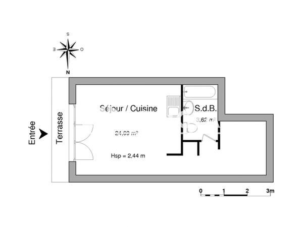 Location Studio 28.31 m² - 35 BALLADE DES COLIBRIS Laval 53000