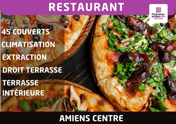 Amiens centre-ville - Restaurant 80 m², 45 couverts, Terrasse 15 places