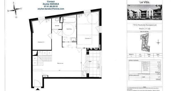 Location Appartement 3 pièces 59.5 m² - Provins 77160