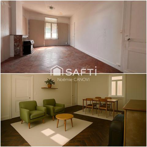 Maison semi-individuelle à rénover – 85 m² avec jardin