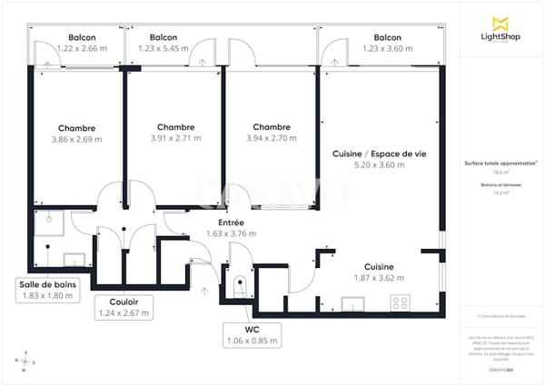 Vente Appartement 4 pièces de 77m² - 69100 Villeurbanne