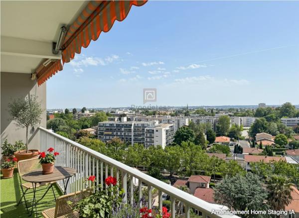 BORDEAUX  CAUDERAN Appartement de trois pièces avec terrasse, balcon ascenseur cave et parking