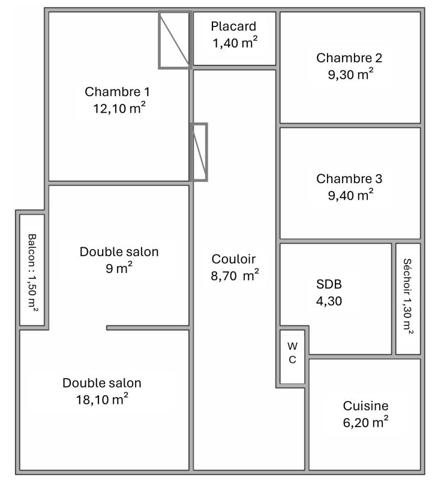 T5 de 81m2 avec cave et jardin collectif
