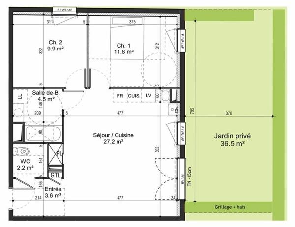Appartement à louer    3 pièces • 59,20 m2 Le Petit-Quevilly