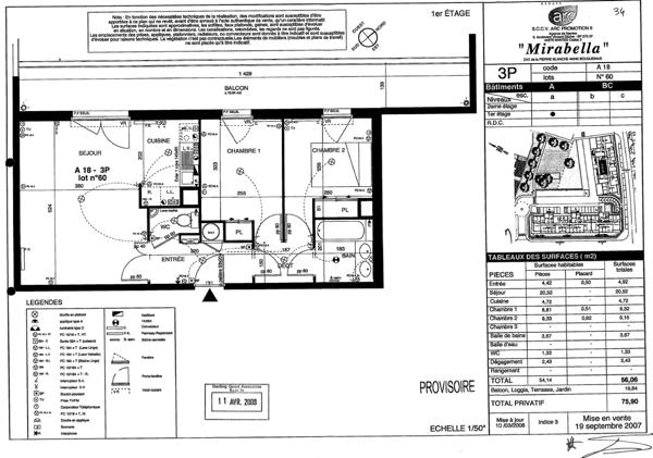 Appartement Bouguenais 3 pièce(s)