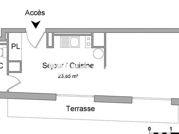 Location Studio 28.7 m² - 22 CHEMIN DE PELLEPORT Toulouse 31500