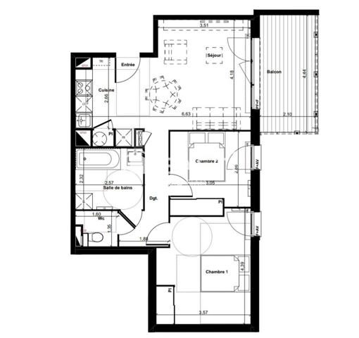 Rare opportunité appartement T3 spacieux et lumineux