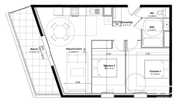Appartement à vendre 3 pièces 57 m² Vénissieux