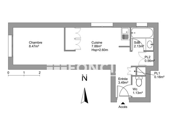 Location Studio 24.8 m² - RUE DU PARC Gradignan 33170