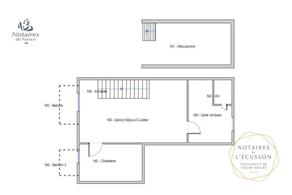 Appartement T2 avec mezzanine, jardinet et cave
