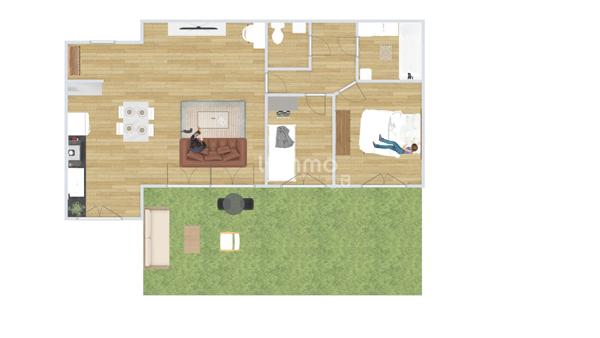 3P de 70 m² avec jardin privatif proche bords de Marne