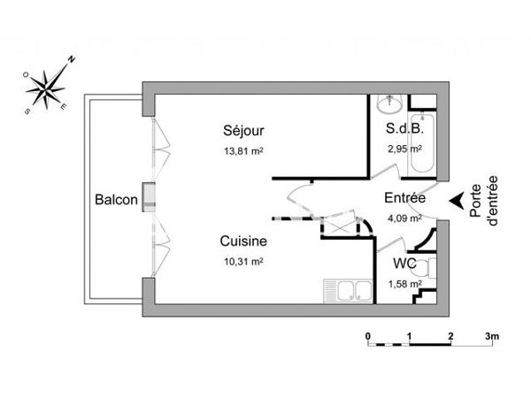 Location Studio 32.6 m² - RUE MAL NEY-BD ANGLETERRE La Roche Sur Yon 85000