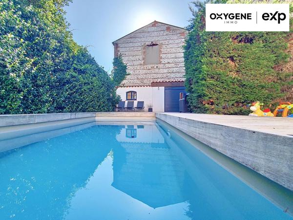 Grande maison avec piscine et sa dépendance aménagée en maison sur un terrain