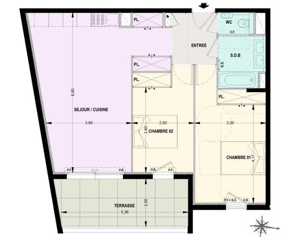 Appartement à vendre 3 pièces 66 m² Le Cannet