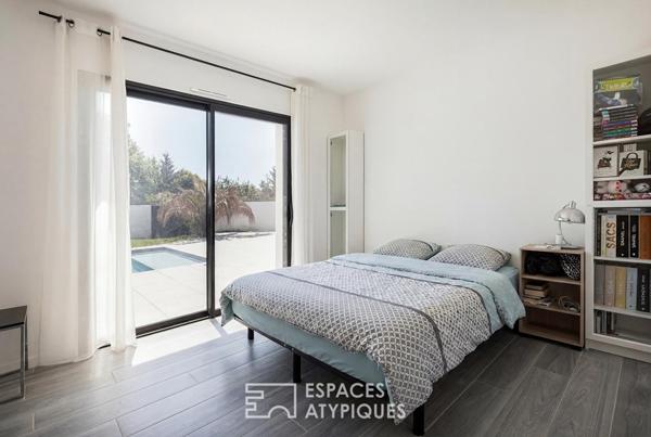 Maison contemporaine avec piscine, en lisière de Launaguet