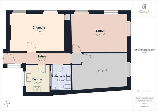 Appartement F3 à vendre  3 pièces - 64,06 m 2   RAMBOUILLET  - 78