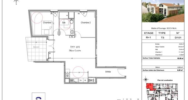 Location Appartement 3 pièces 62.58 m² - Morières-lès-avignon 84310