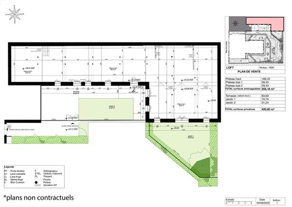 Loft brut à aménager avec terrasse et jardin