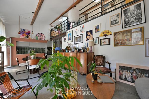 Esprit atelier d’artiste et dernier étage : loft en duplex en coeur de ville