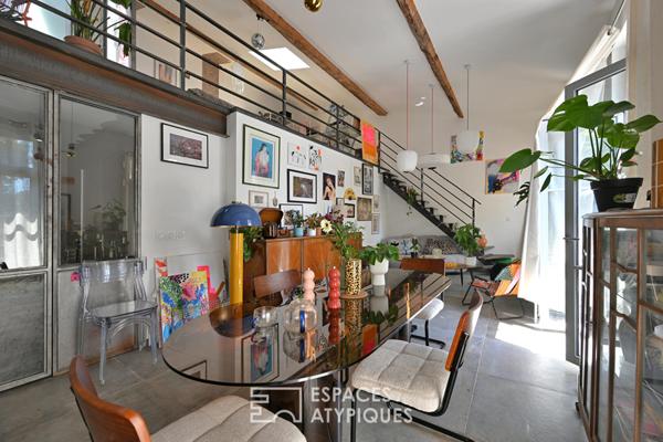 Esprit atelier d’artiste et dernier étage : loft en duplex en coeur de ville