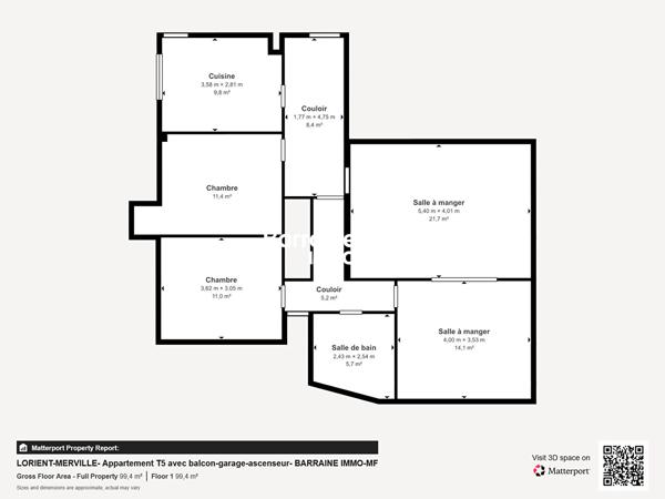 Vente appartement à Lorient, 5 pièces 90m²