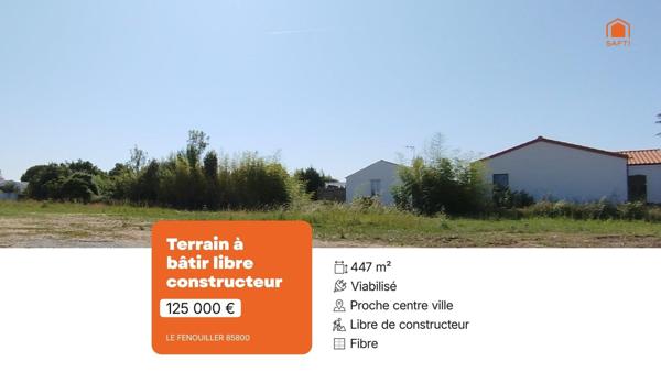 Terrain à bâtir libre constructeur
