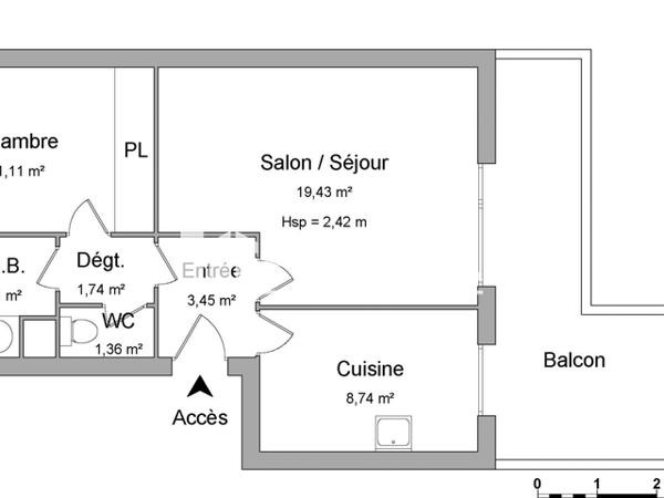 Location Appartement 2 pièces 49.84 m² - 137 RUE GENERAL DE LOBIT Mont De Marsan 40000