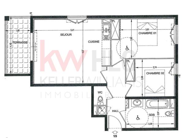 Appartement 3P avec balcon et parking – Grasse