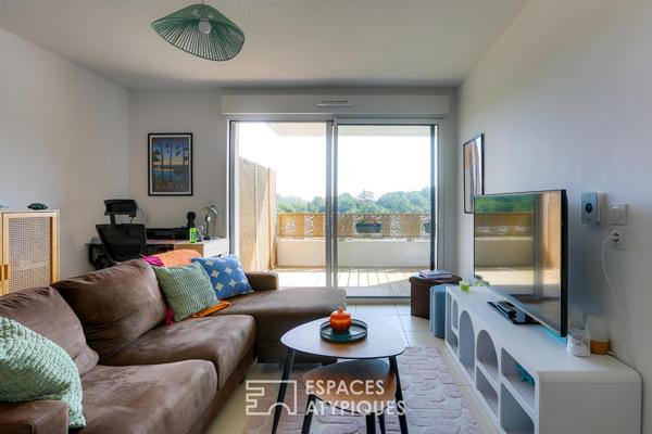 Un pied-à-terre océanique, au dernier étage avec balcon
