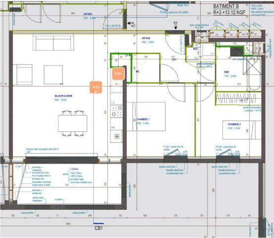 T3 rénové 66 m² – 2 chambres – Balcon 10 m² – Parking sécurisé – Résidence avec ascenseur