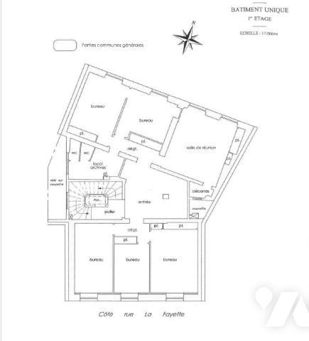 Paris 9e - Rue La Fayette - local commercial 120m²