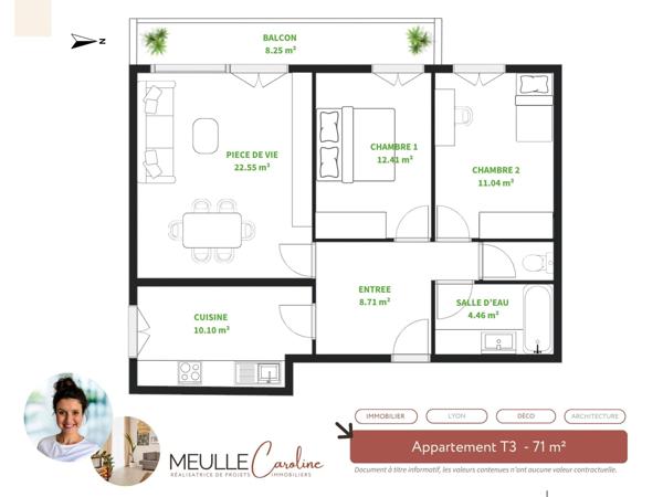 Appartement 3 pièces - 72 m² Exclusivité