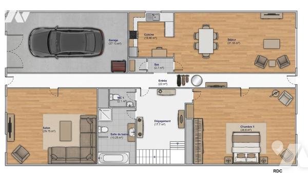 Maison de village - A RENOVER - Jardin et garage