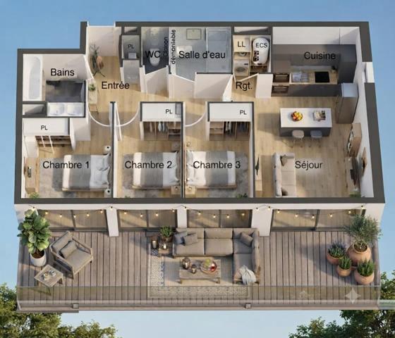 Appartement Valras Plage 4 pièce(s) 85.76 m2