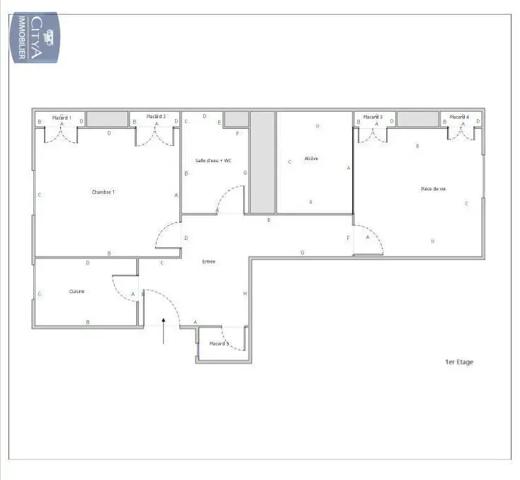 Appartement à louer 2 pièces 59.58m²