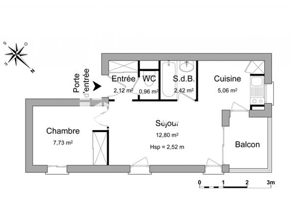 Location Appartement meublé 2 pièces 31.09 m² - 16 RUE DE LA SOLE La Rochelle 17000