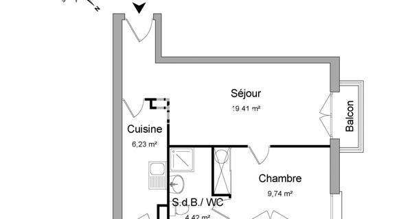 Location Appartement 2 pièces 39.8 m² - ÉZanville 95460