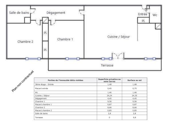 Appartement 3 pièces - 55 m²