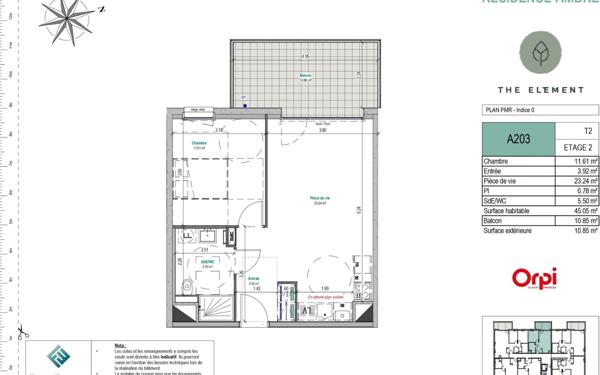 Appartement à vendre    2 pièces • 44,08 m2 Mont-Saint-Martin