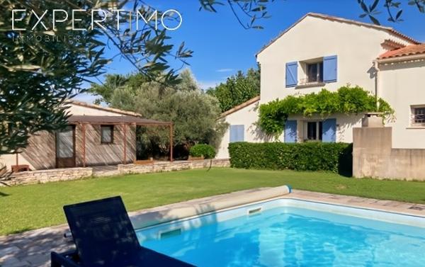 Bagard (30140) Maison avec piscine d'une superficie de 171 m² habitables + mazet indépendant sur un terrain de 1300 m²