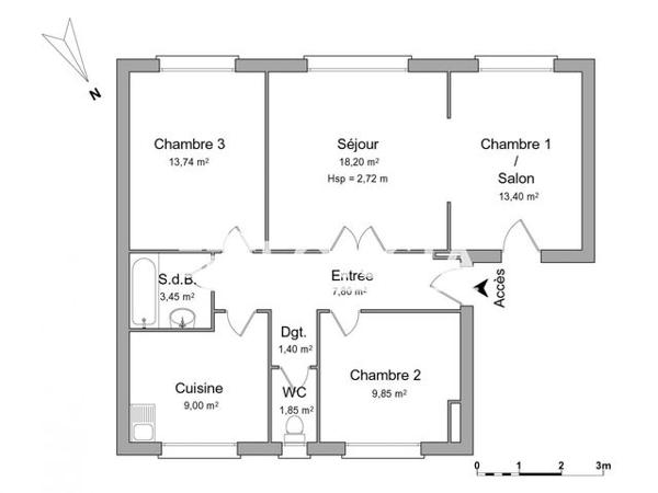 Location Appartement 4 pièces 78.7 m² - 36 RUE DU PORT Lorient 56100