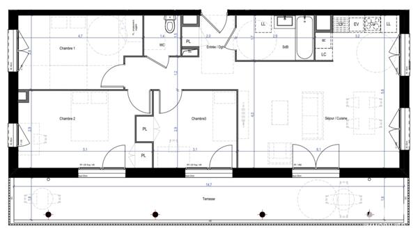 Appartement à vendre 4 pièces 80 m² Le Pont-de-Claix